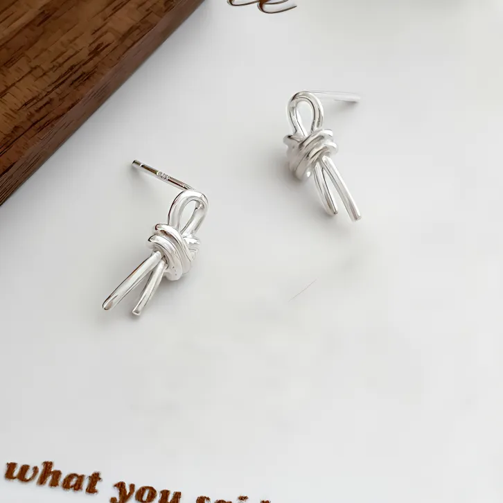 OGDAID S925 Silver Stud Earrings Women's-2