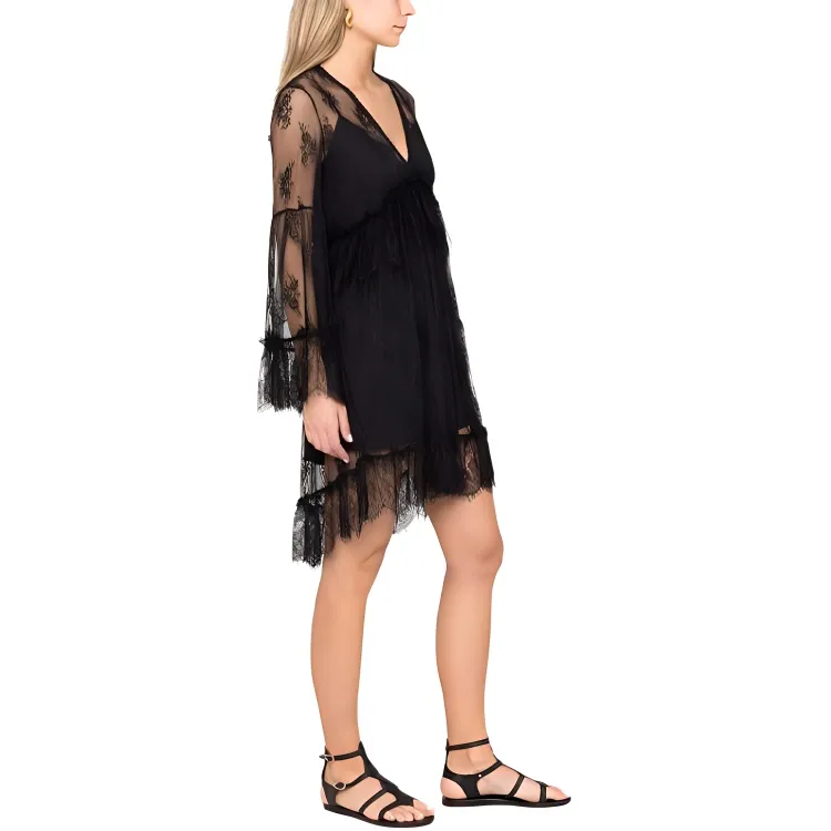 PINKO Long Sleeved Dresses Women's Black-3