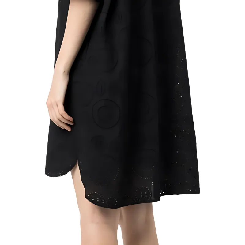 KARL LAGERFELD Short Sleeved Dress Women's Black-4