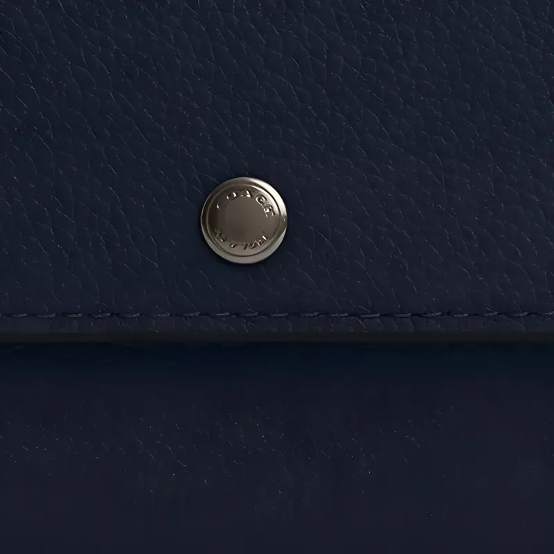 COACH Smooth Calf Leather Coin Purse Men's Marine Blue-4