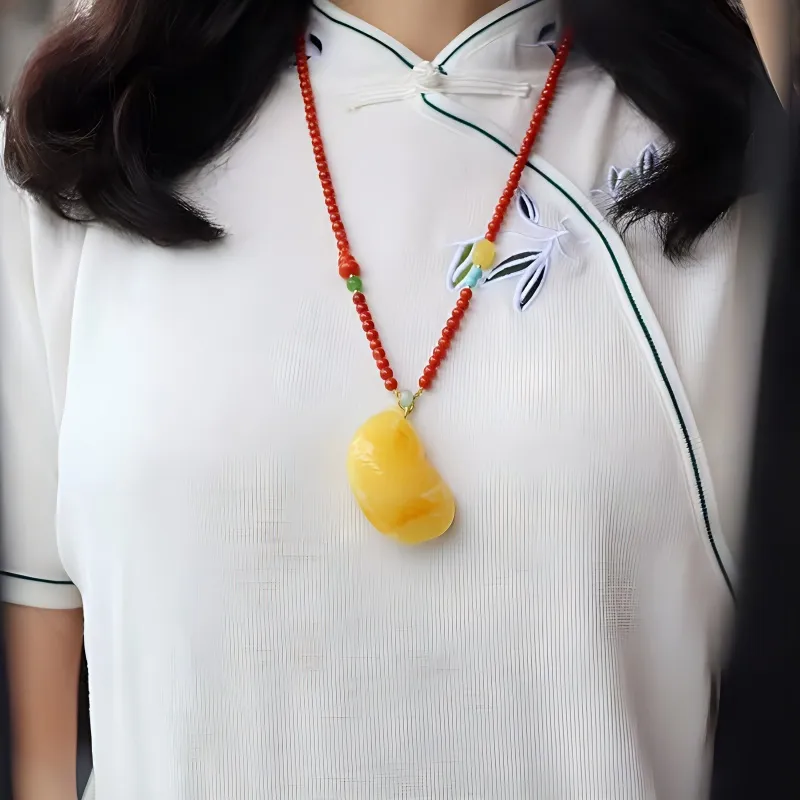 Xifeng Building Beeswax Necklaces Unisex-4