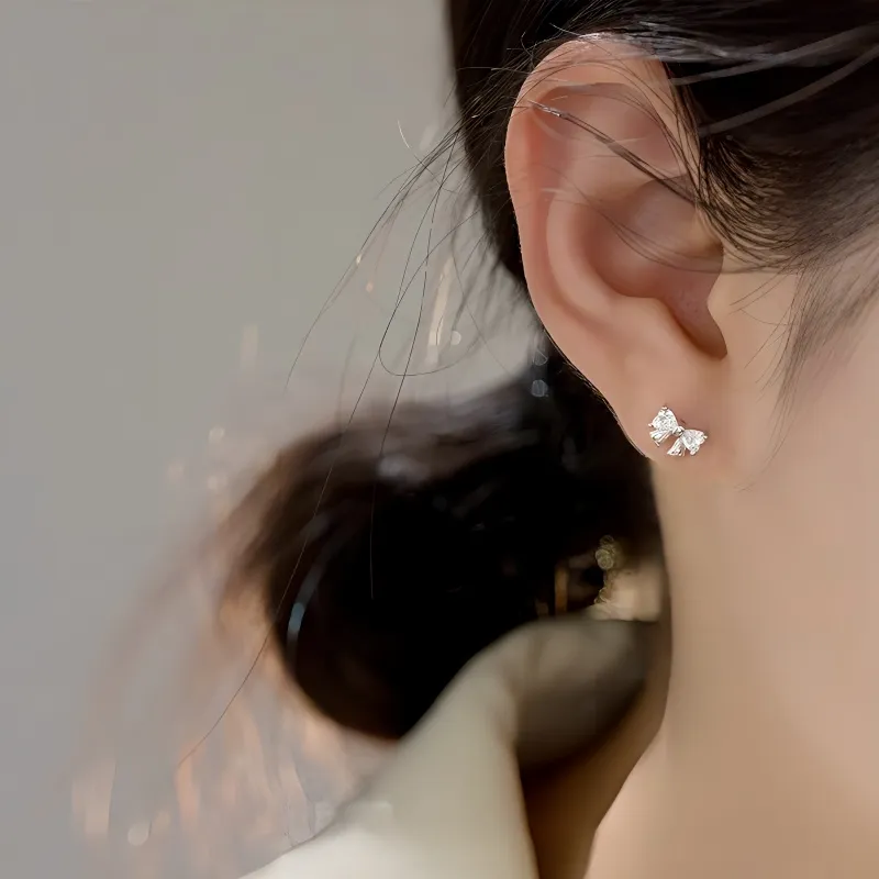 KEMLAIDA 925 Sterling Silver Stud Earrings Women's-4
