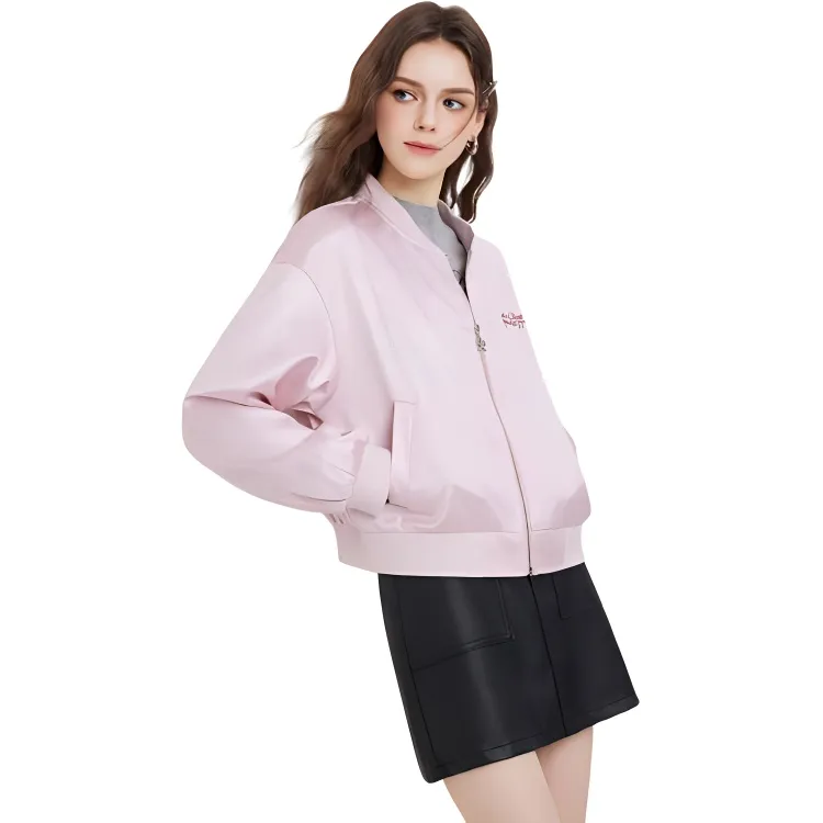 Love To Serve Baseball Jacket Women's Pink-5