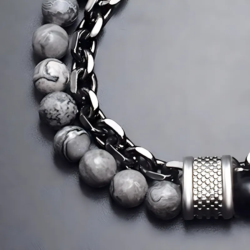 MUXIANG Map Stone Bracelets Unisex-1