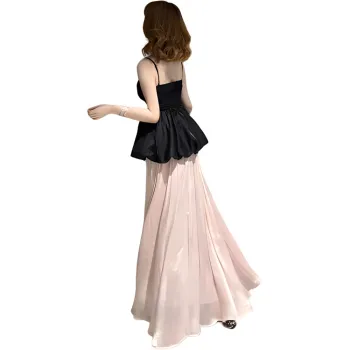 INCO VIBE Two Piece Skirt Sets Women's Black+Pink