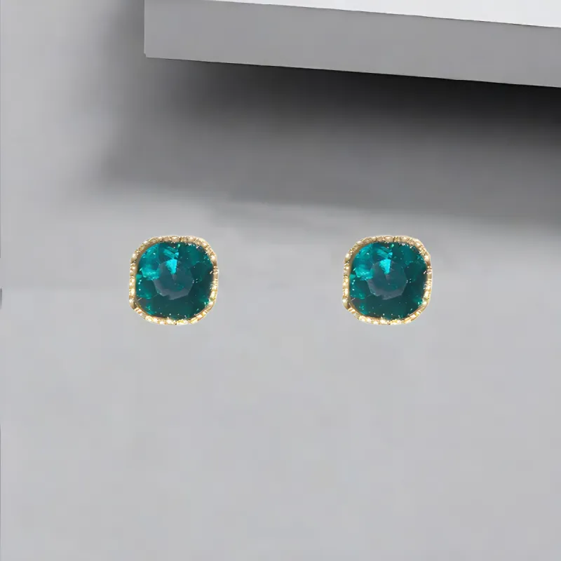 QIANFANGDAHUANGYE Zircon Stud Earrings Women's-5