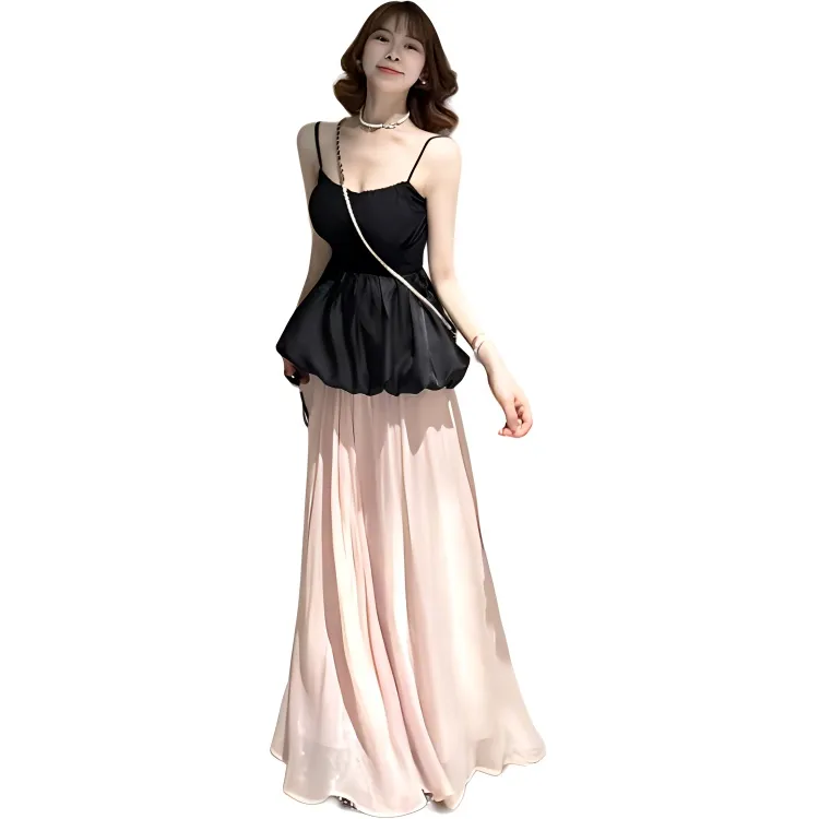 INCO VIBE Two Piece Skirt Sets Women's Black+Pink-2