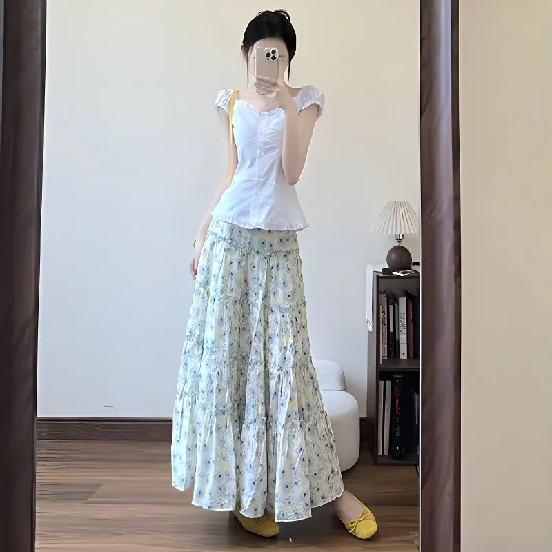 OURUOKE Two Piece Skirt Sets Women's-3