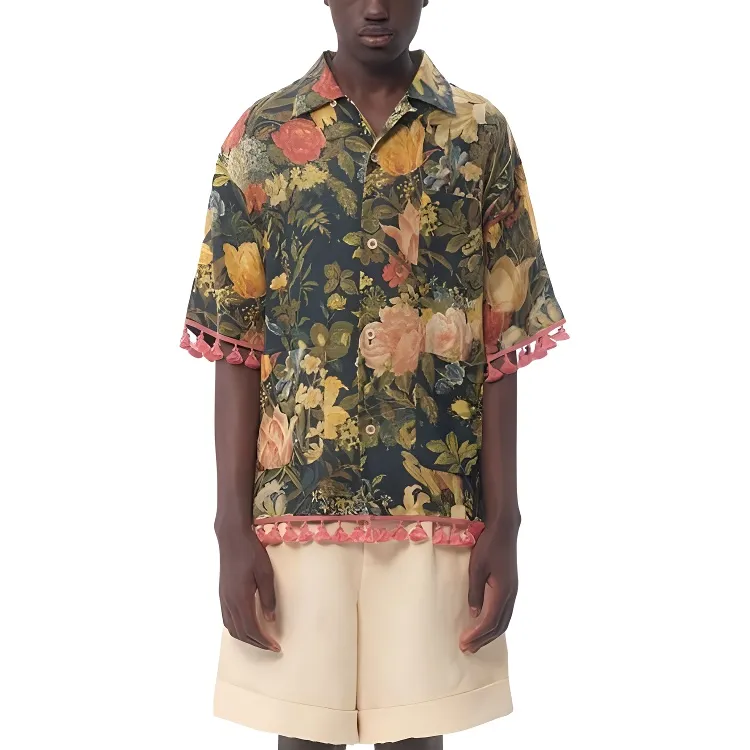 Valentino All Over Floral Printed Short Sleeved Shirt-1