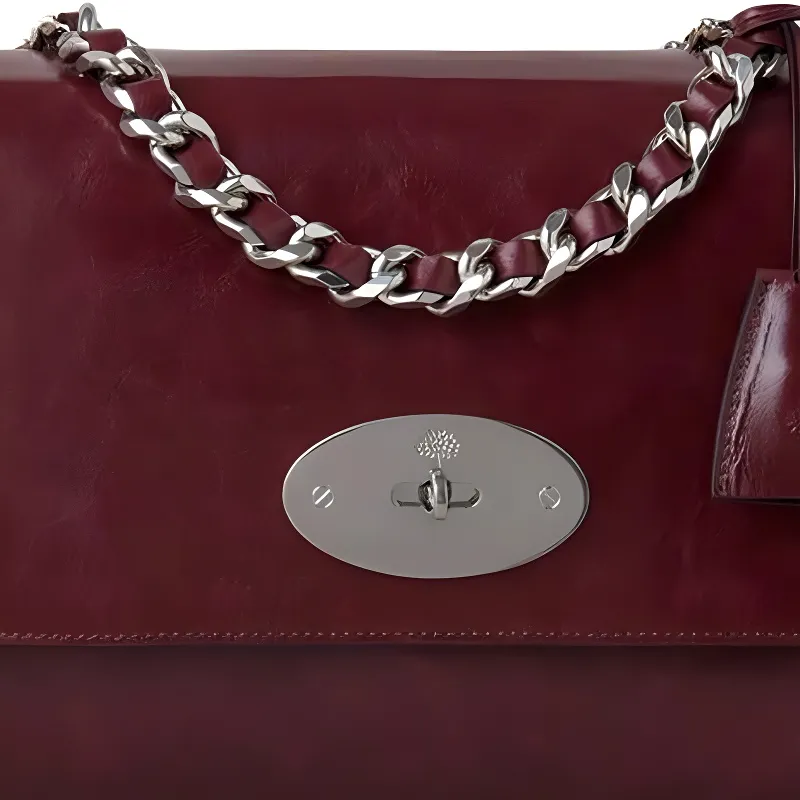 Mulberry Lily Wrinkle Highlighter Leather Crossbody Bag Shoulder Bag Women's Black Cherry-4