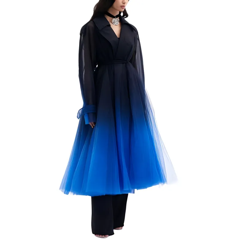 Oscar De La Renta Long Tule Coat-2
