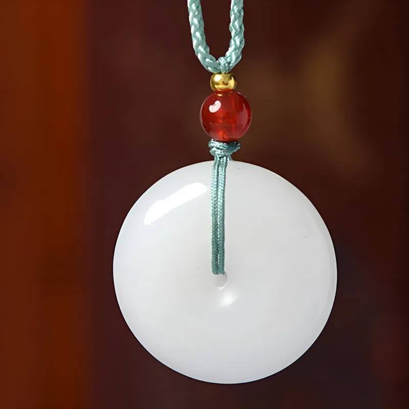 Xifeng Building Hetian Jade Necklaces Pale Greenish White Jade Women's-1