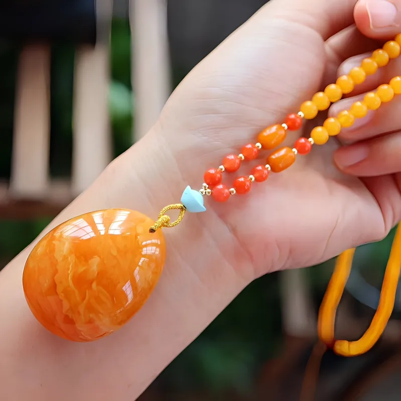 Xifeng Building Southern Red Agate Necklaces Women's-3