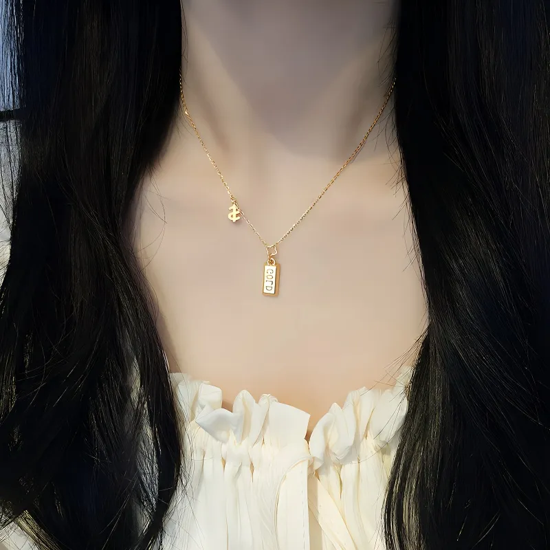 UZIID 925 Sterling Silver Necklaces Women's Gold-2