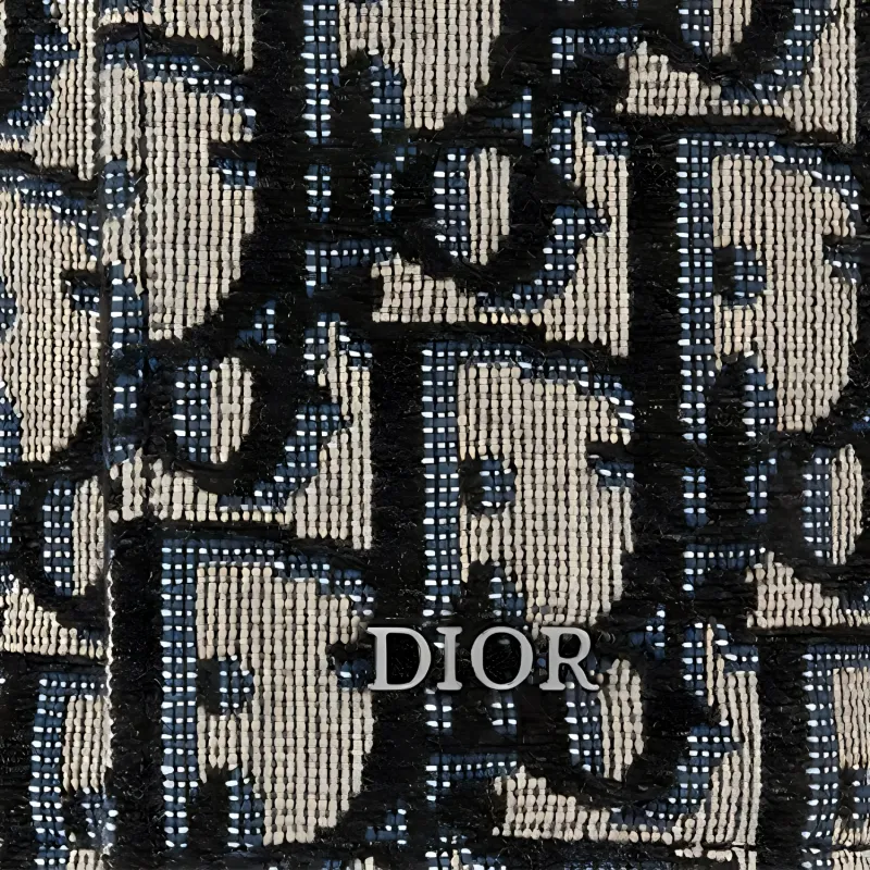 DIOR Cow Leather Key Pouch Unisex Blue-3
