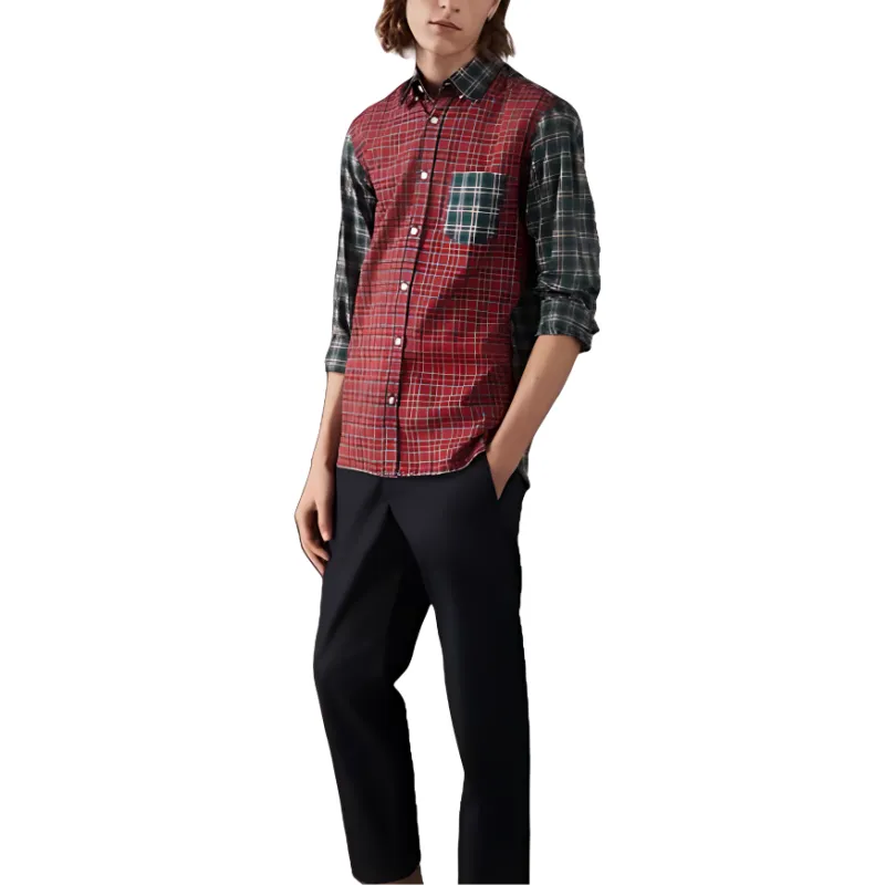 Burberry Shirt Men's Pink Green-1