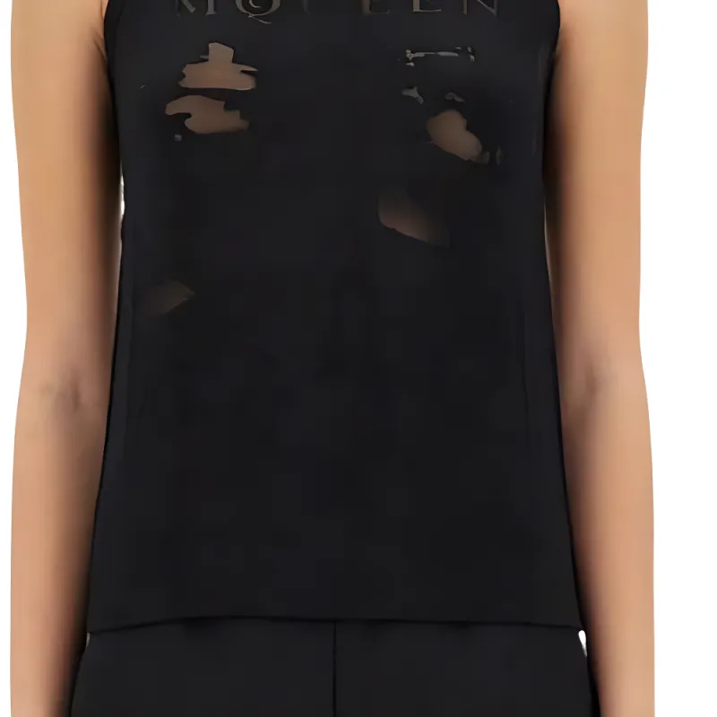 Alexander McQueen Logo Detailed Mesh Tank Top-3