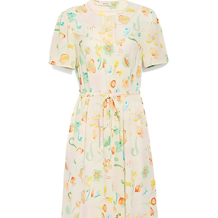 COACH Short Sleeved Dresses Women's Yellow-4