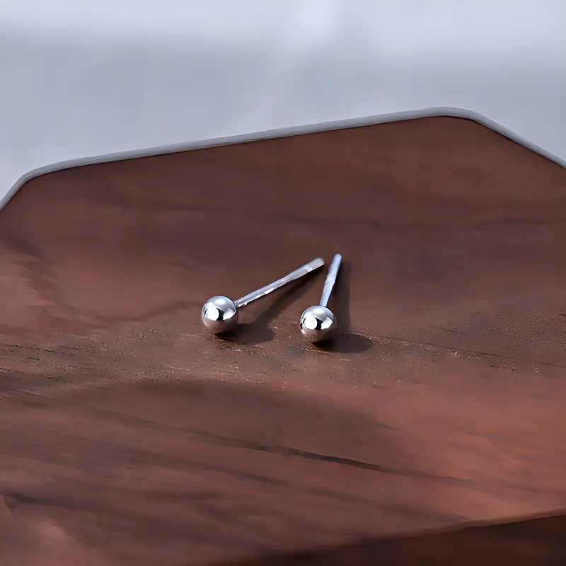 Nine Music 999 Fine Silver Stud Earrings Women's-1