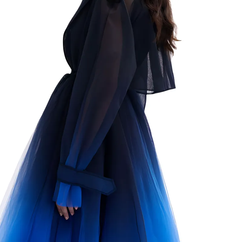 Oscar De La Renta Long Tule Coat-3
