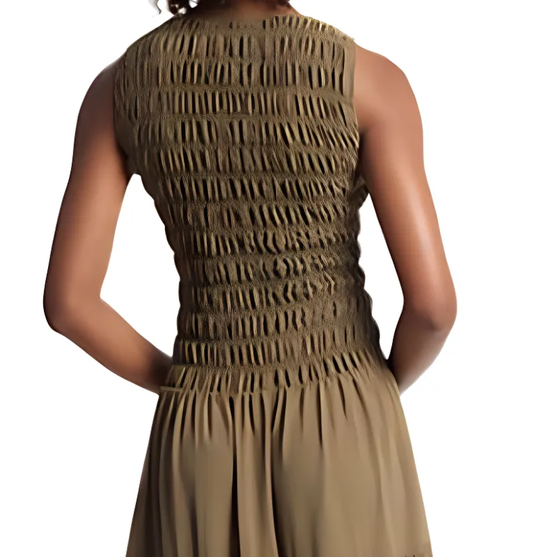 MICHAEL KORS Smocked Georgette Tank Dress-4