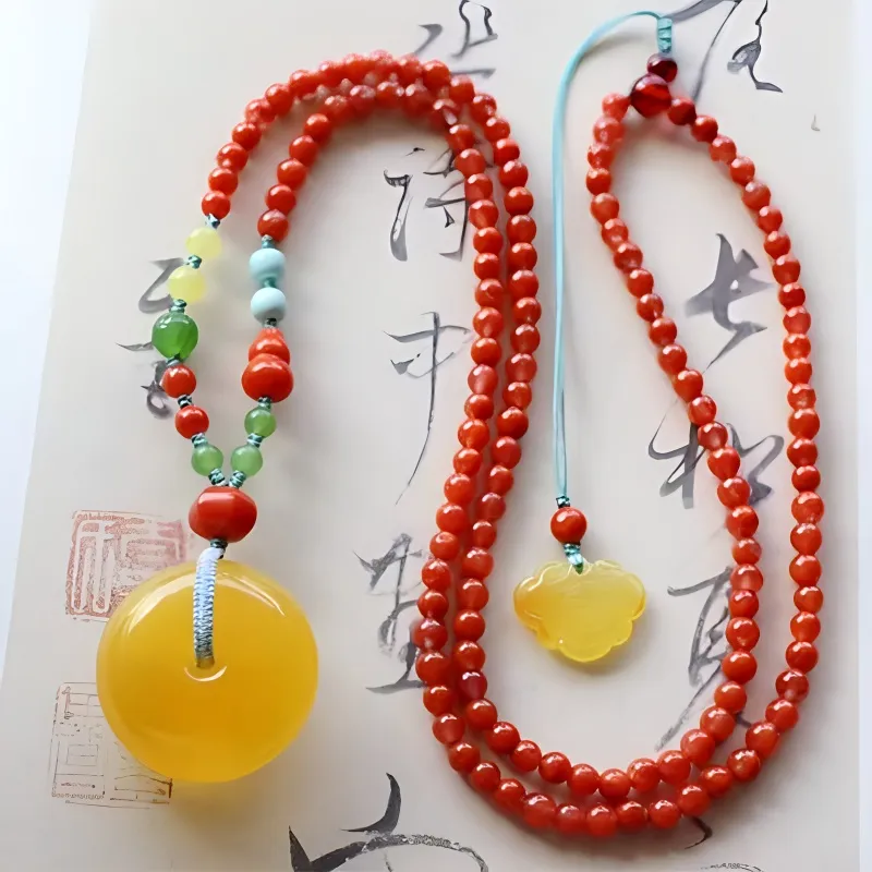 Xifeng Building Beeswax Necklaces Unisex-1