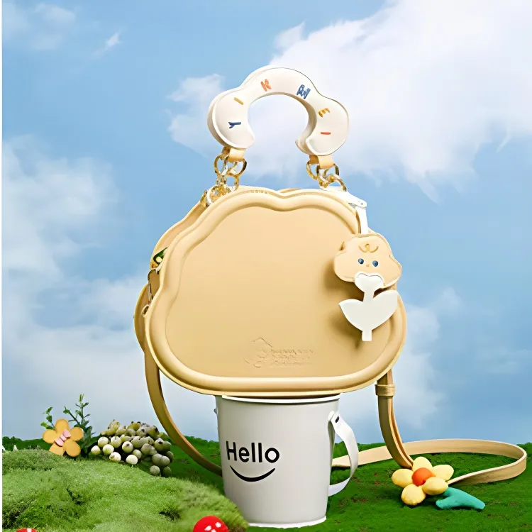 GATOER PU Handbag Regular Women's White/Yellow-4