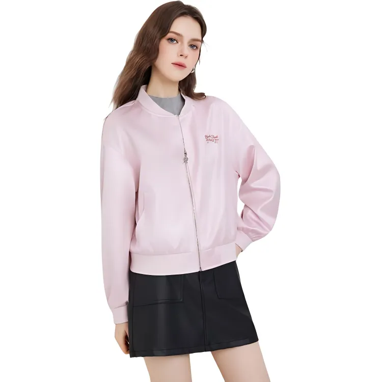 Love To Serve Baseball Jacket Women's Pink-3