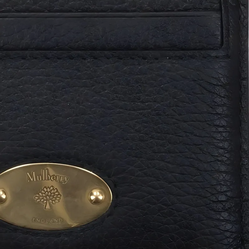 Mulberry Leather Card Holder Women's Black-3