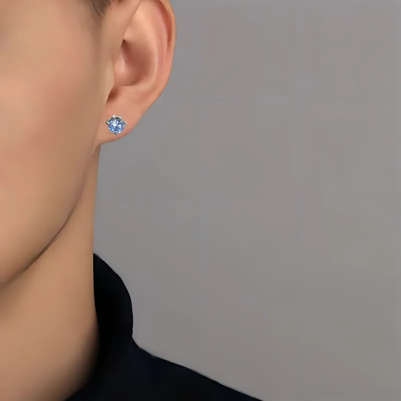 QIANFANGDAHUANGYE Zircon Stud Earrings Unisex-1