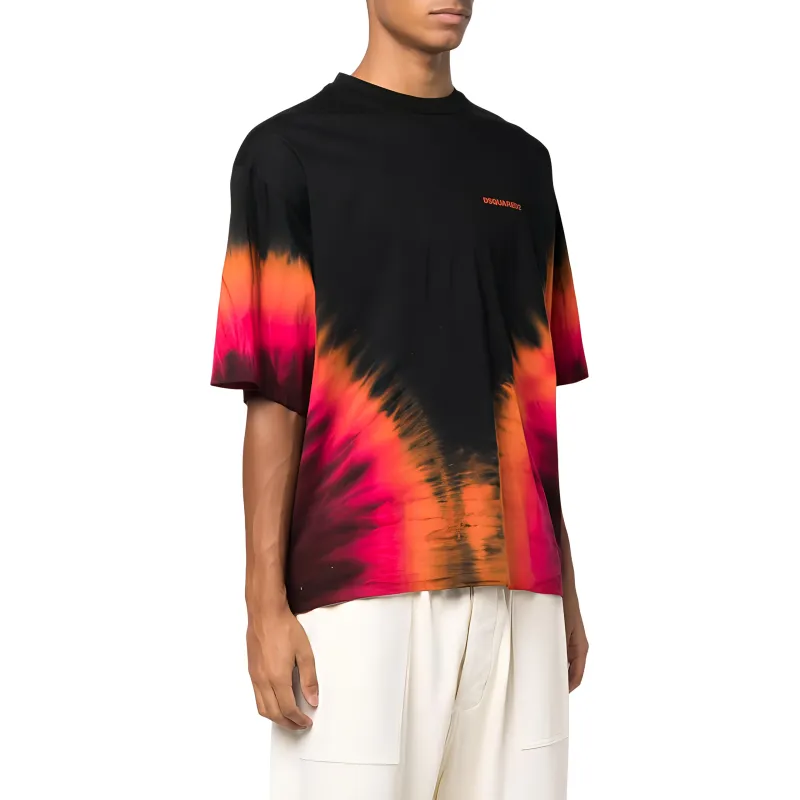 DSQUARED2 Tie dye Logo print T shirt-3