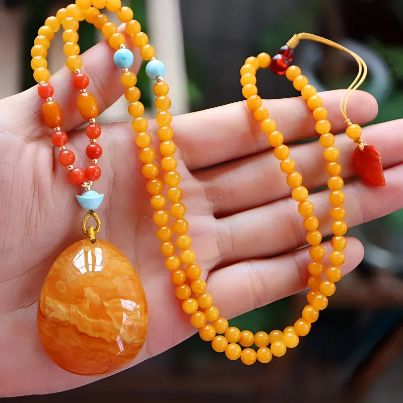 Xifeng Building Southern Red Agate Necklaces Women's-4