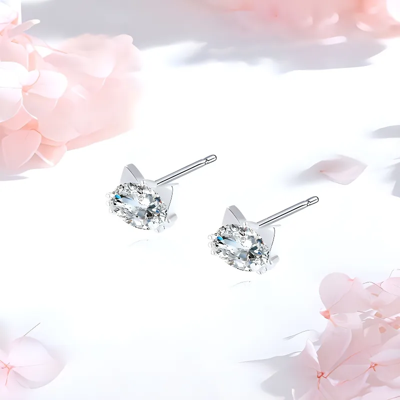 QIANFANGDAHUANGYE S999 Fine Silver And Copper Material Fashion Stud Earrings Women's-4