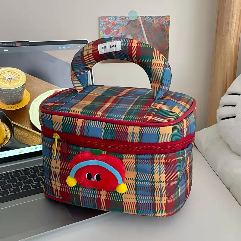 Love Of Wormwood Cute Plaid Makeup Bags Portable-6