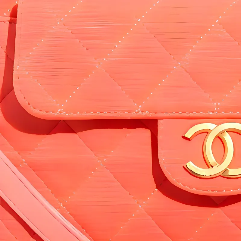 CHANEL HOBO Tmall Genie Wool Jersey Knitted Fabric Hobo Bag Crossbody Bag Shoulder Bag Medium Size Women's Light Orange-3
