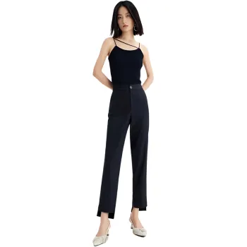 IDPAN Casual Pants Women's Navy Blue