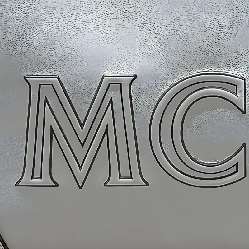 MCM Cow Leather Tote Bag Shopping Bag Crossbody Handbag Mini Women's Gray-2