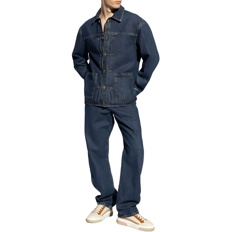 Ferragamo Medium Wash Straight Leg Jeans-1