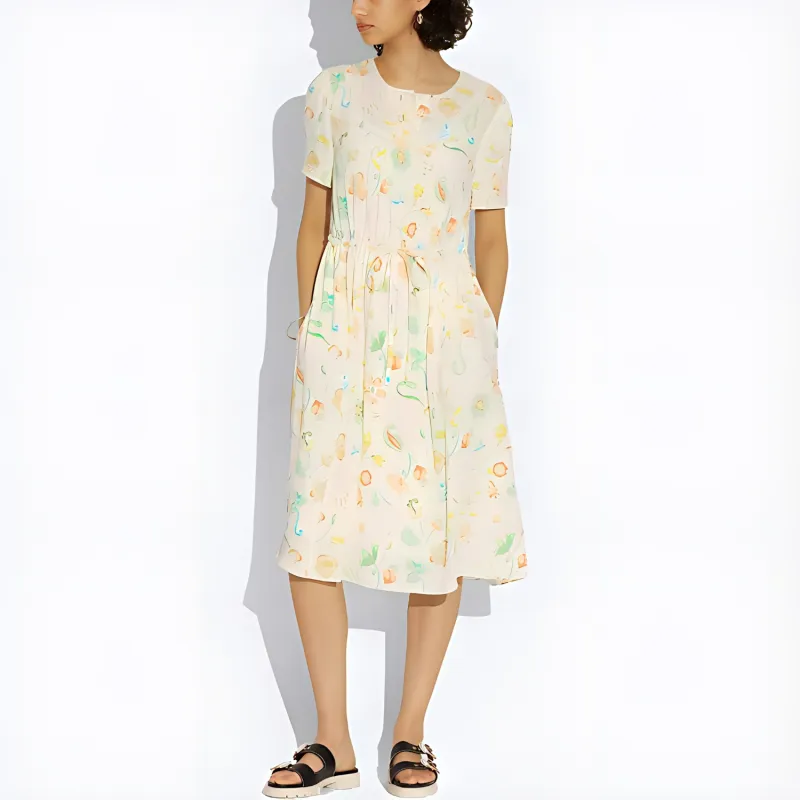 COACH Short Sleeved Dresses Women's Yellow-1
