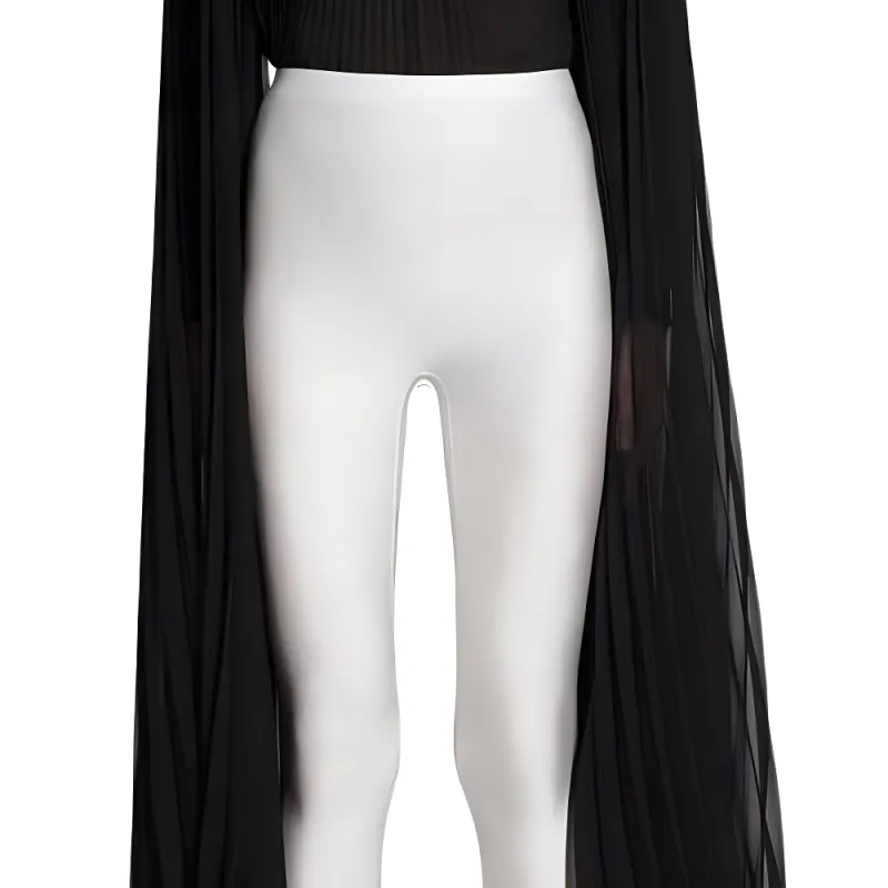 Balenciaga White Black Anatomical Pants Leggings Slim Fit Women's White-3