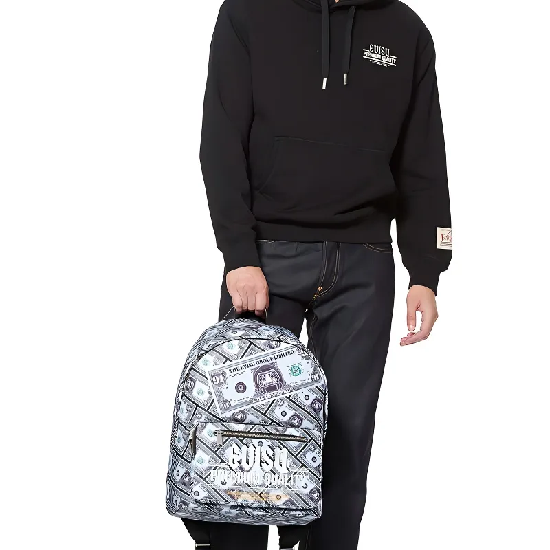 EVISU Fabric Backpack Regular Unisex White-3