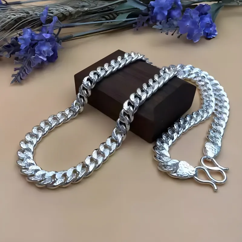 CUTE DAME Sterling Silver Necklaces Men's-4