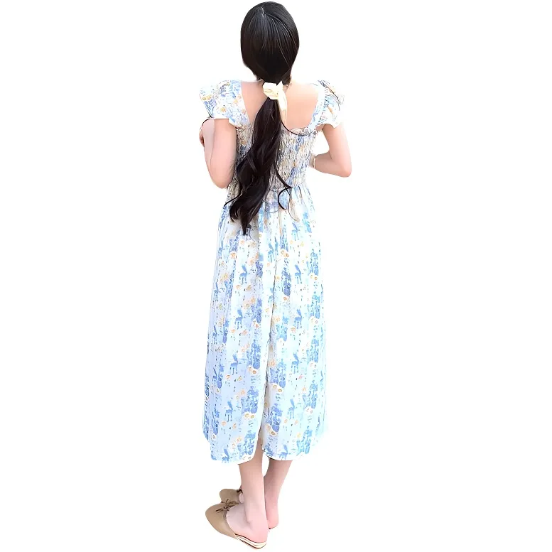 GOSO Sleeveless Dresses Women's Light Blue Floral-1