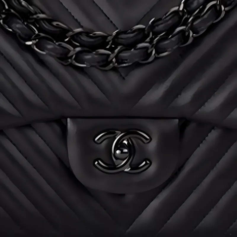 CHANEL So Black Leather Shoulder Bag, Crossbody Bag Women's Black-2