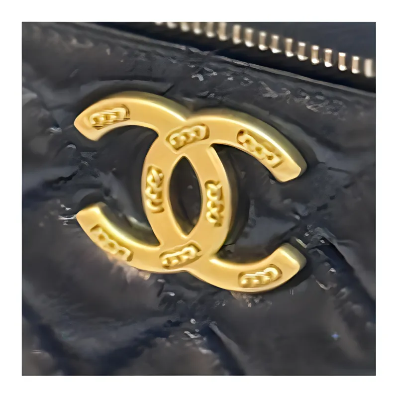 CHANEL Waxed Leather Box Bag, Crossbody Bag, Shoulder Bag Women's Black-4