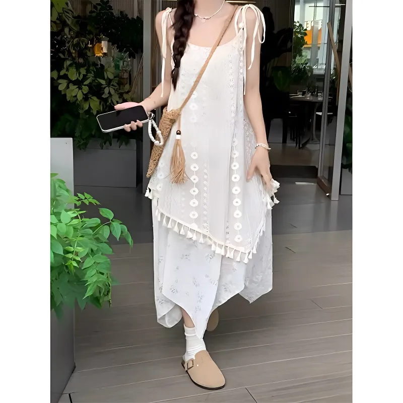 Mu Xiao Xin Slip Dresses Women's Beige-5