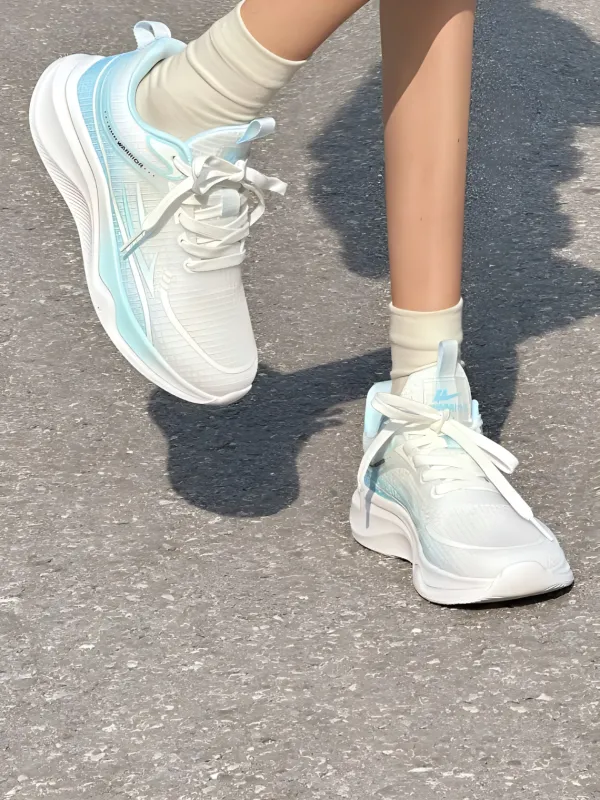 Warrior Cushioning Rebound Abrasion Resistant Low Top Casual Training Running Shoes Unisex White Moon-7