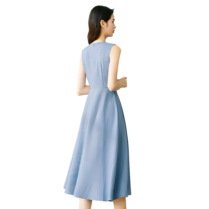 Late White Sleeveless Dress Women's-3