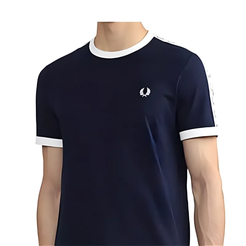 FRED PERRY Embroidered logo Crew neck T shirt-10