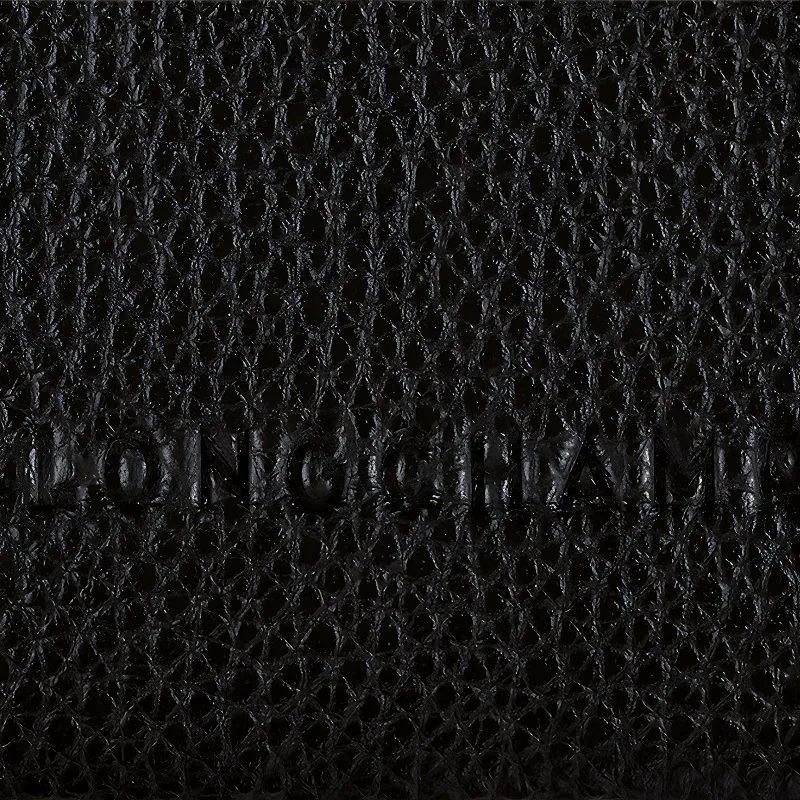 LONGCHAMP Le Foulonné Grain Textured Cow Leather Card Holder Card Holder Unisex Black-3